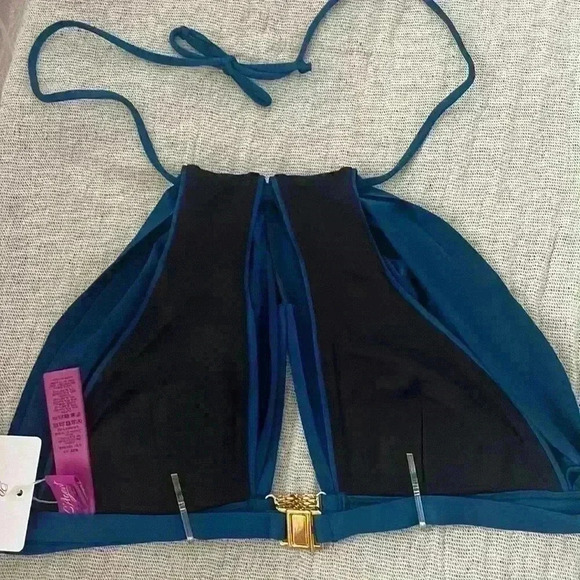 NWT- L'AGENT by Agent Provocateur Taniia Halter Swimsuit Top Sz XS -Blue - Picture 7 of 14